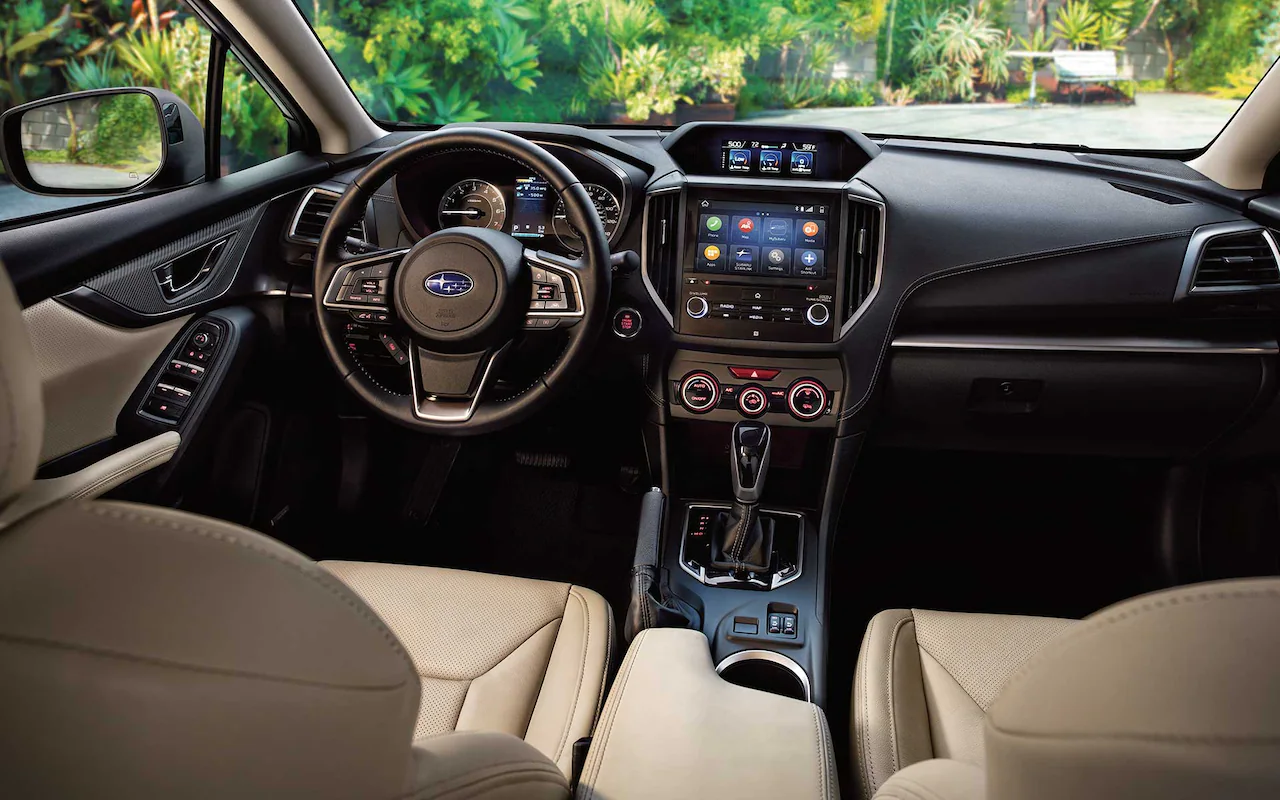 A close-up of the SUBARU STARLINK® Multimedia touchscreen in the 2022 Impreza.